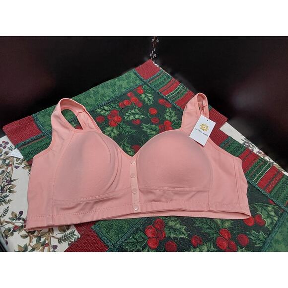 Daisy Bar for women Front Button Closure Cotton Full Back Support Peach Size 5XL - Picture 1 of 4